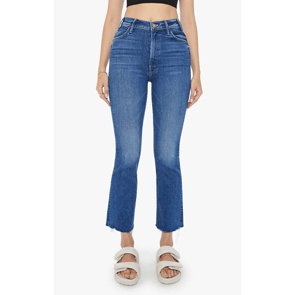 NWOT MOTHER The Hustler Ankle Fray In Grasping At Straws Denim Jeans Women's 25